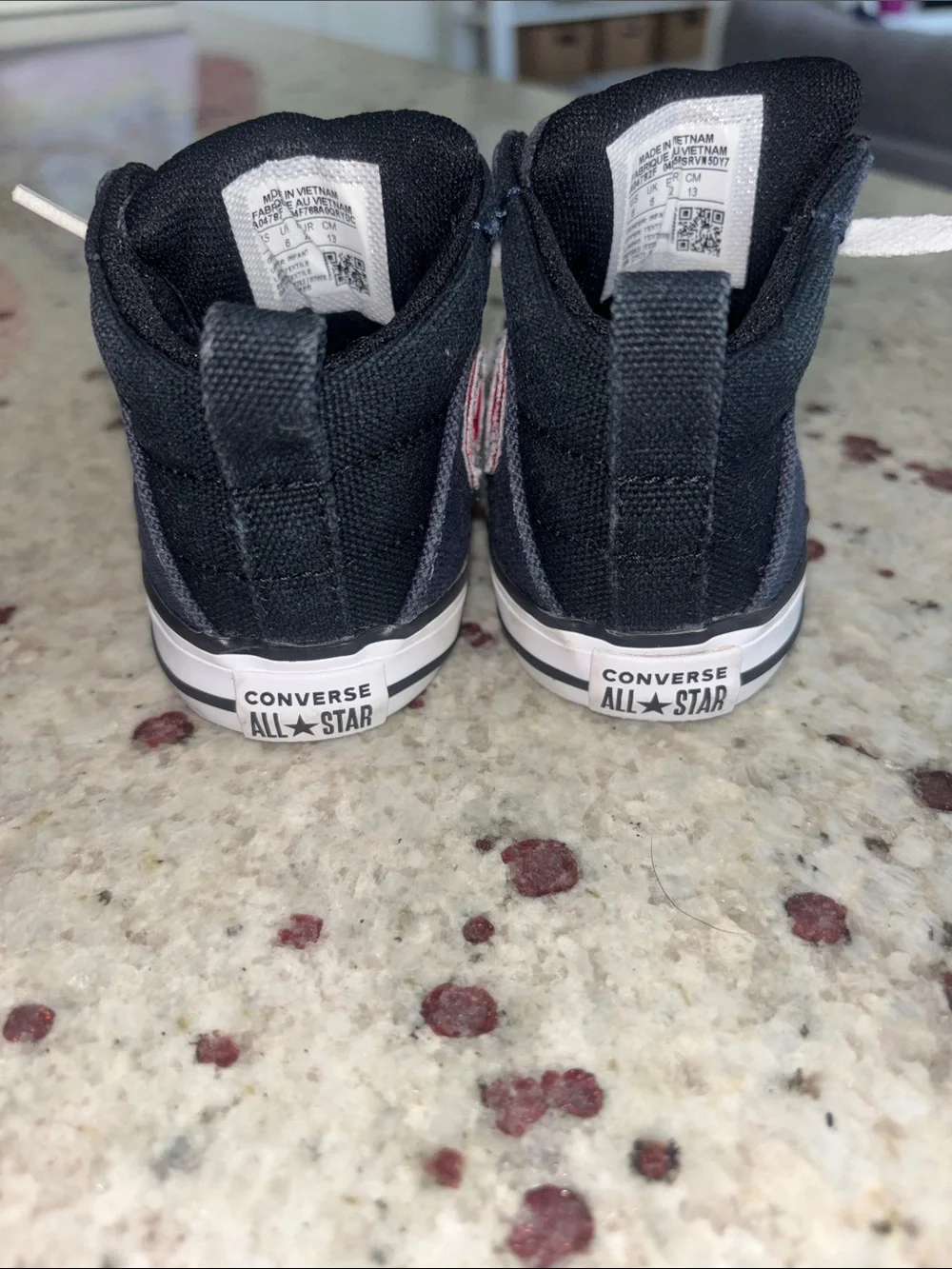 Converse Black and Navy High-Top Sneakers with White Accents